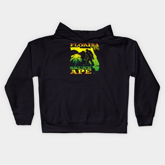 Florida Skunk Ape Kids Hoodie by dustbrain